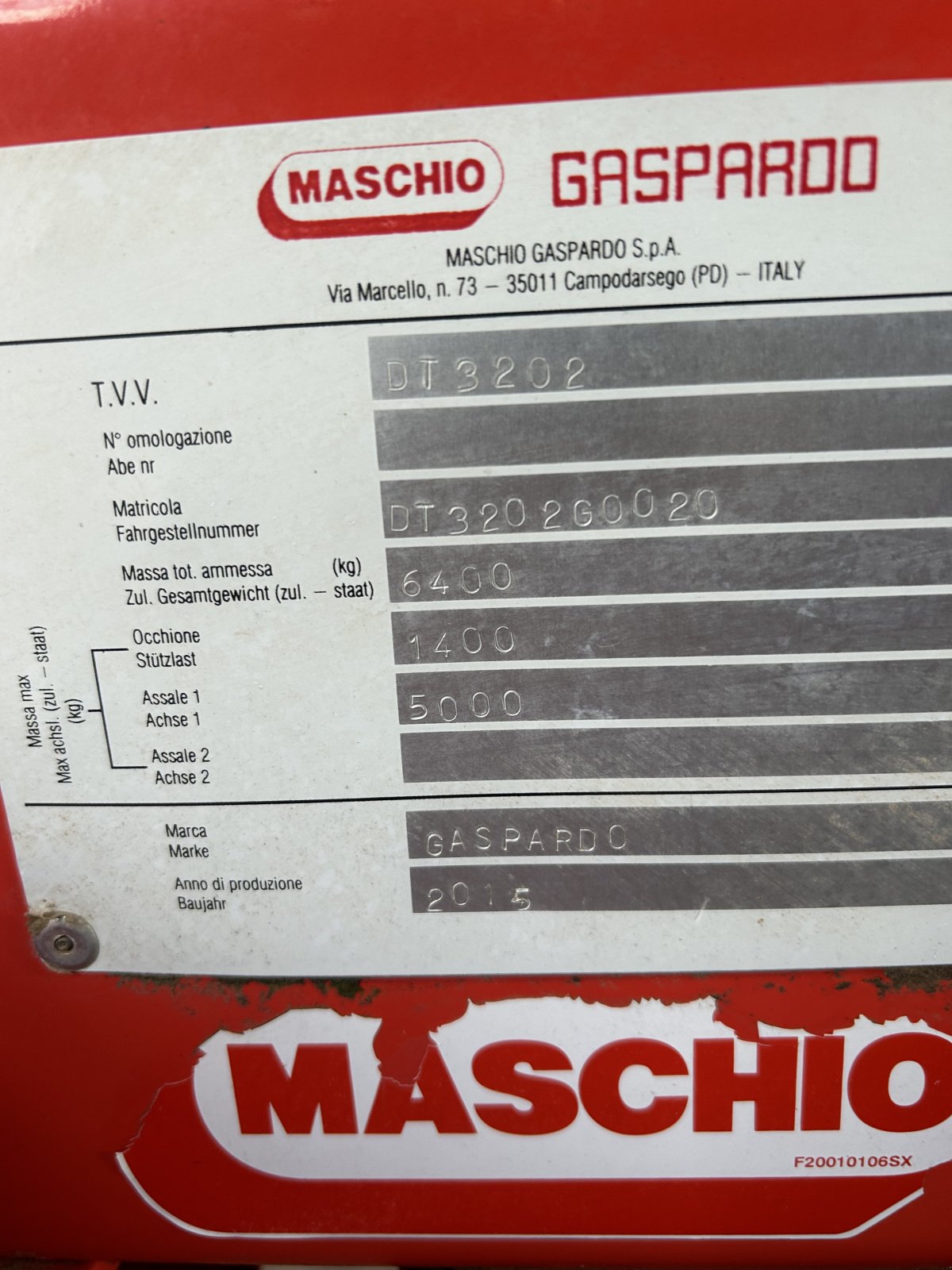 Anhängespritze tipa Maschio CAMPO 32 Basic, Gebrauchtmaschine u Hammelburg (Slika 4)