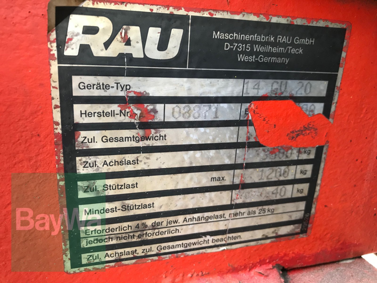 Anhängespritze des Typs Rau 14 GV 20, Gebrauchtmaschine in Bamberg (Bild 18)
