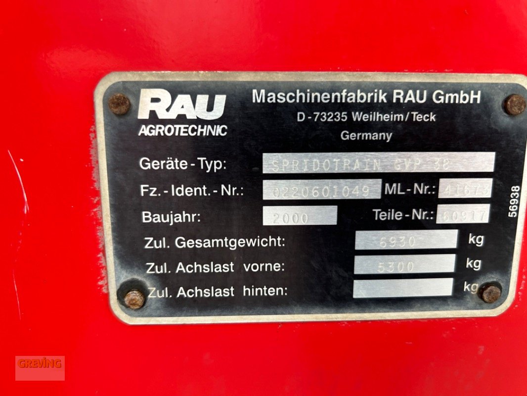 Anhängespritze a típus Rau Spridotrain GVP 38, Gebrauchtmaschine ekkor: Euskirchen (Kép 9)