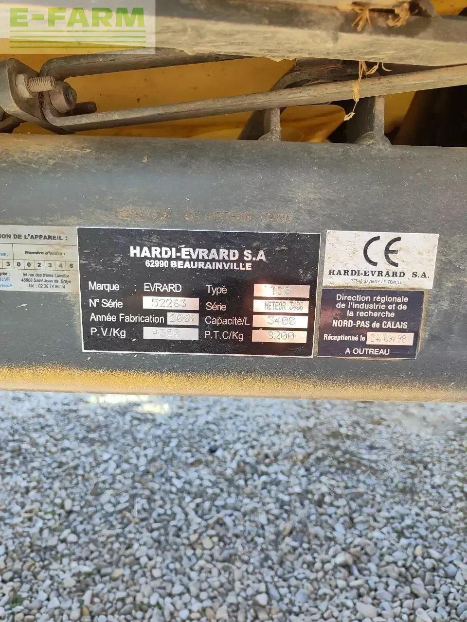 Anhängespritze Türe ait Sonstige meteor 3400, Gebrauchtmaschine içinde CHAUVONCOURT (resim 8)