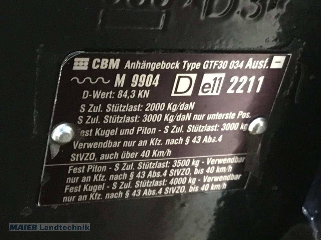 Anhängevorrichtung des Typs CBM M9904, Gebrauchtmaschine in Dieterskirchen (Bild 2)
