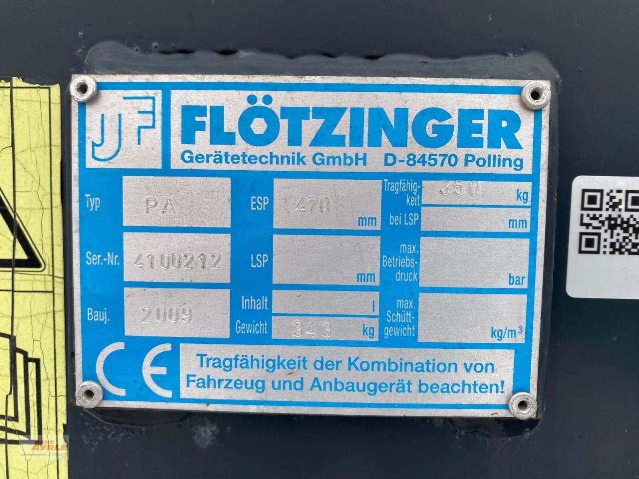 Arbeitsbühne типа Flötzinger Arbeitskorb PA, Gebrauchtmaschine в Steinheim (Фотография 8)