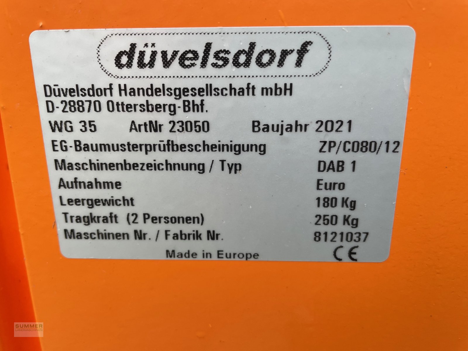 Arbeitskorb typu Düvelsdorf Arbeitsbühne Euro, Neumaschine v Pforzheim (Obrázek 4)