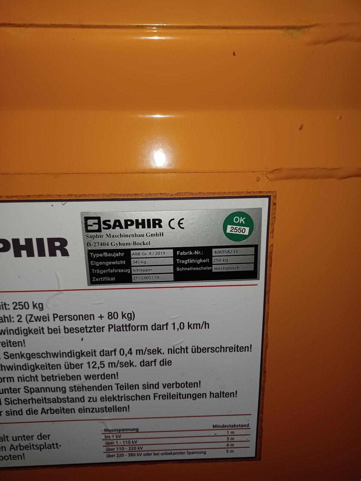 Arbeitskorb типа Saphir ABB Größe 4, Neumaschine в Au/Hallertau (Фотография 3)