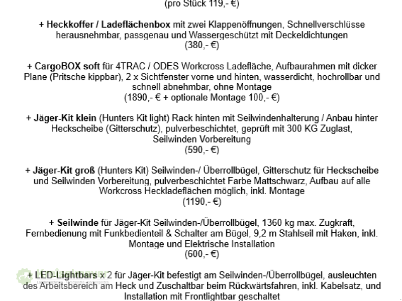 ATV & Quad Türe ait 4TRAC / ODES Workcross 1000-3 ABS 40 km/h AB 16 JAHREN = T / L Führerschein, Kabine & Heizung, Allrad Neu, Neumaschine içinde Feuchtwangen (resim 23)