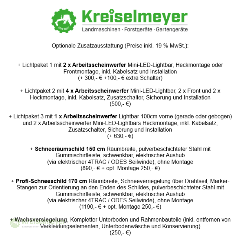 ATV & Quad Türe ait 4TRAC / ODES Workcross 1000-6 Sitzer ABS 40 km/h AB 16 JAHREN = T / L Führerschein, Kabine & Heizung, Allrad Neu, Neumaschine içinde Feuchtwangen (resim 23)