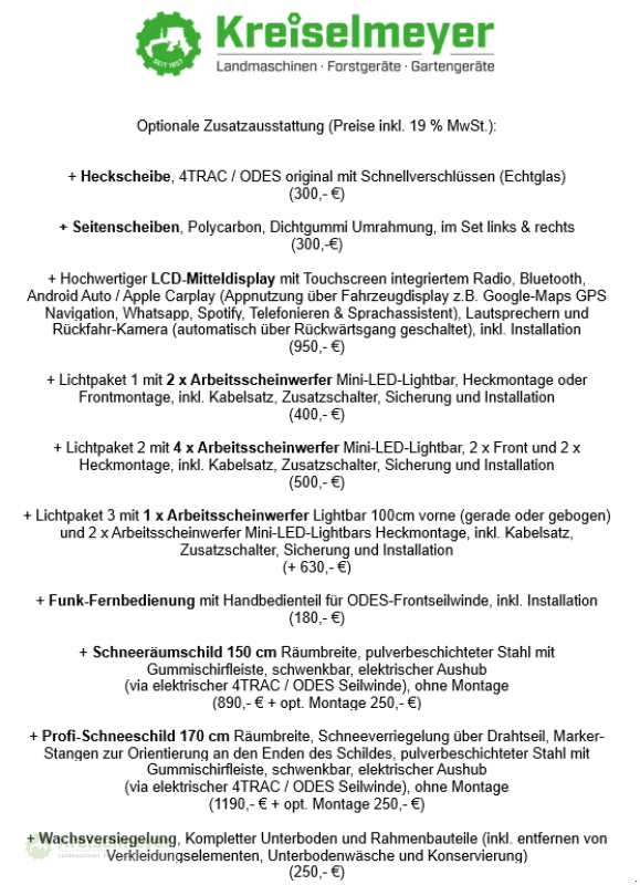 ATV & Quad Türe ait 4TRAC / ODES Workcross 650 ABS 40 km/h mit AB 16 JAHREN = T / L Führerschein, Allrad 1000 kg Anhängelast Neu, Neumaschine içinde Feuchtwangen (resim 14)