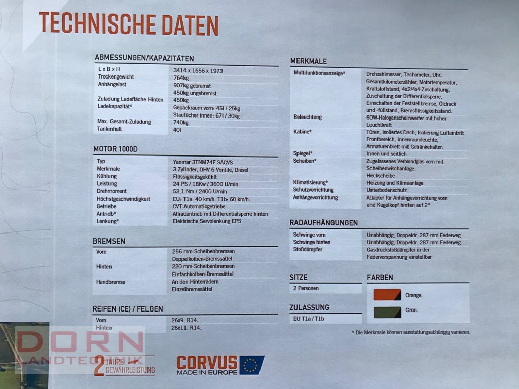 ATV & Quad des Typs Corvus DX 4 CAB 60 Km/h, Neumaschine in Bruckberg (Bild 8)