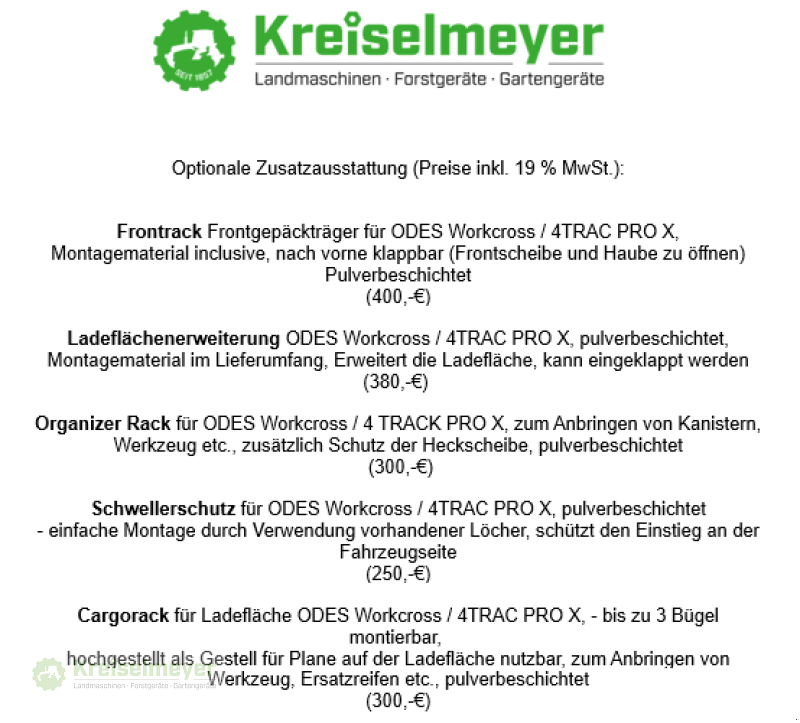 ATV & Quad Türe ait Odes 4TRAC Workcross 650 + Kabine (ohne Heizung) 90 kmh, Allrad 4x4, 1000 kg Anhänger UTV NEU, Neumaschine içinde Feuchtwangen (resim 17)