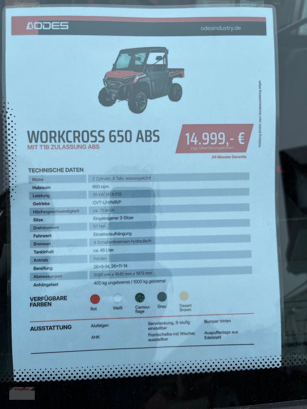 ATV & Quad от тип Odes Workcross 650 ABS, Neumaschine в Schwandorf (Снимка 6)
