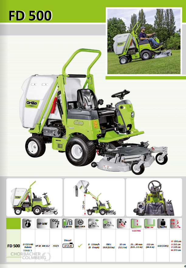 Aufsitzmäher typu Grillo FD 500, Neumaschine v Colmberg (Obrázek 5)