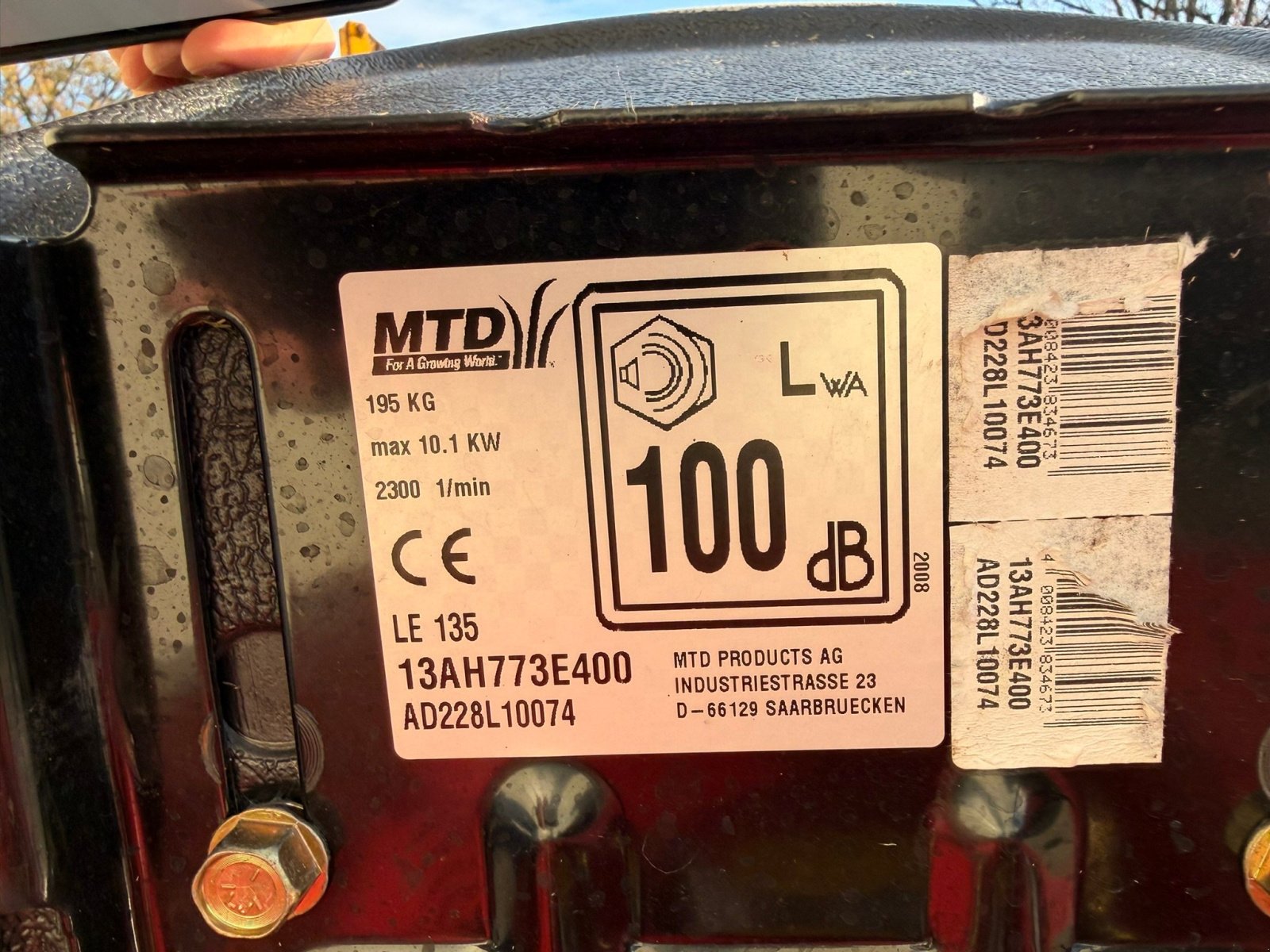 Aufsitzmäher typu MTD-Motorgeräte Tondeuse autoportée LE135 MTD, Gebrauchtmaschine w LA SOUTERRAINE (Zdjęcie 6)