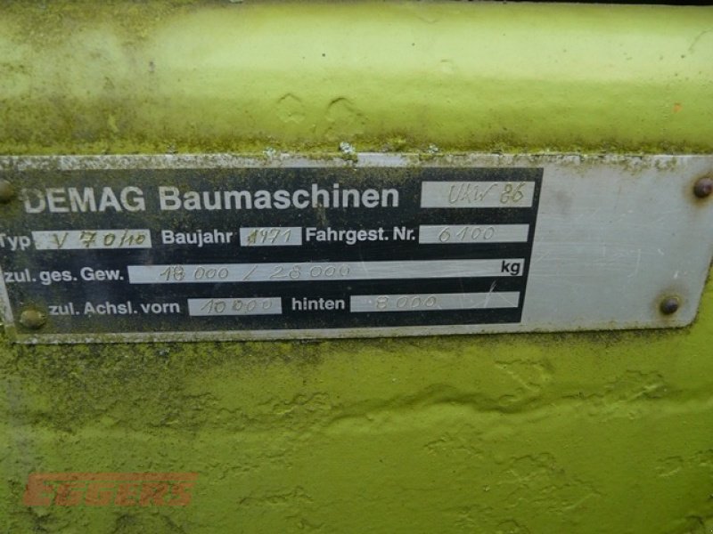 Autokran типа Demag V 70/10, Gebrauchtmaschine в Suhlendorf (Фотография 11)