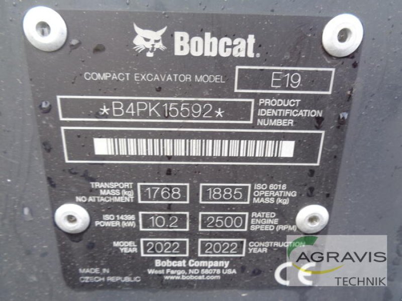 Bagger des Typs Bobcat E 19, Gebrauchtmaschine in Nartum (Bild 10)