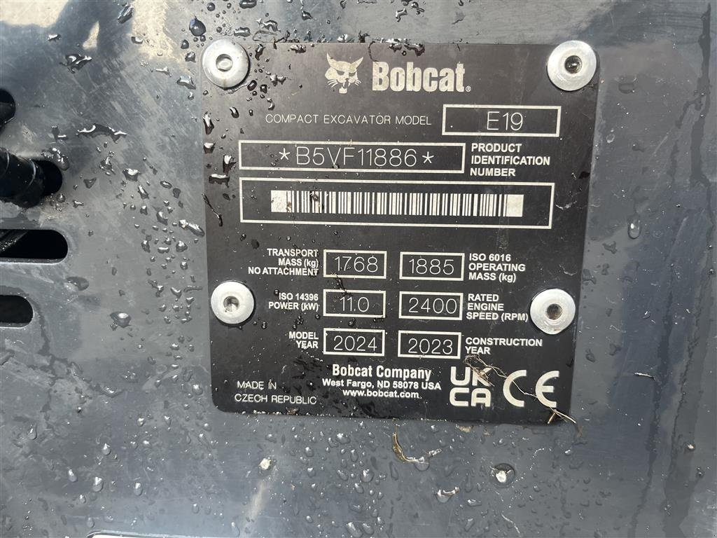 Bagger of the type Bobcat E19 Ctr2 Rotor tilt kun kørt 418timer, Gebrauchtmaschine in Rønnede (Picture 11)