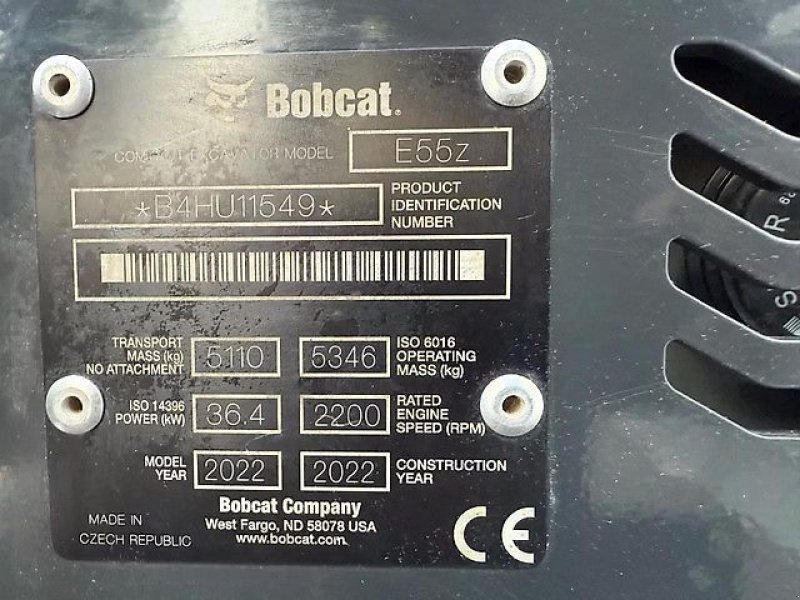 Bagger типа Bobcat E55z, Gebrauchtmaschine в Kaunas (Фотография 20)