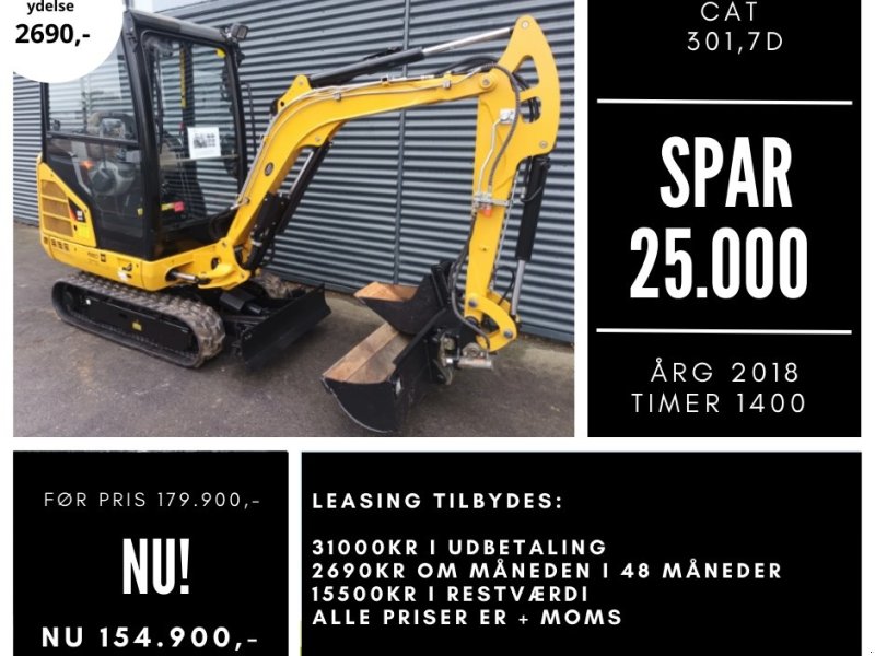 CAT 301,7d, Gebrauchtmaschine, Baujahr: 2018 (Bild 1) Bagger des Typs CAT 301,7d, Gebrauchtmaschine in Fårevejle (Bild 1)
