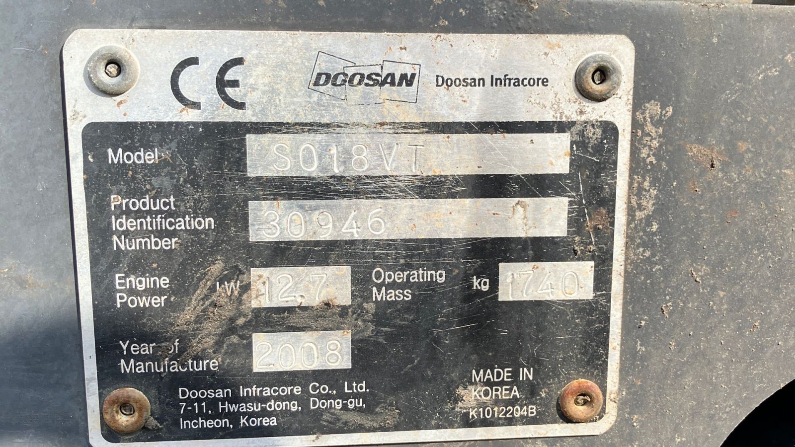 Bagger Türe ait Doosan 018VT, Gebrauchtmaschine içinde Roskilde (resim 3)