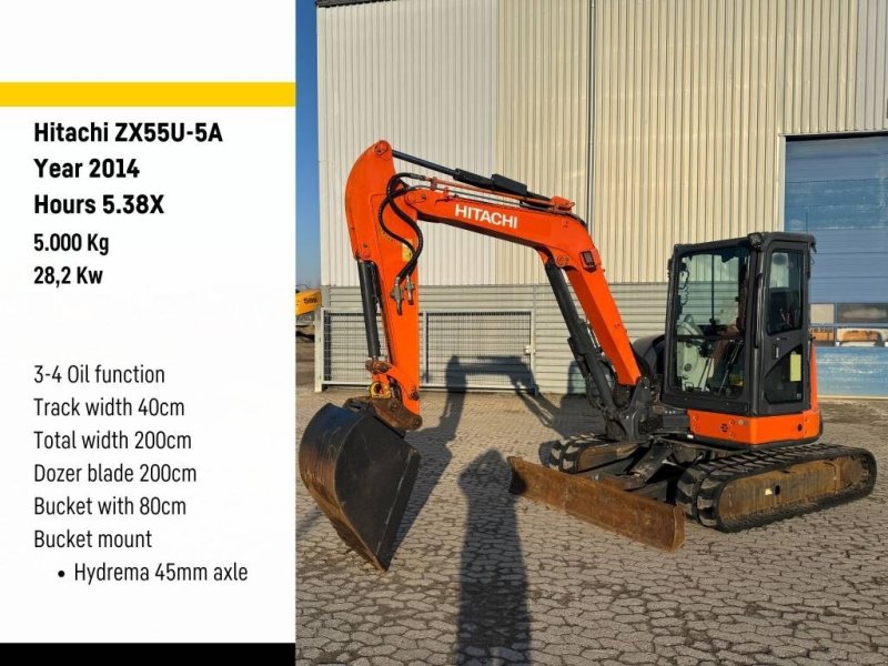 Bagger от тип Hitachi ZX 55 U-5 A, Gebrauchtmaschine в Vojens
