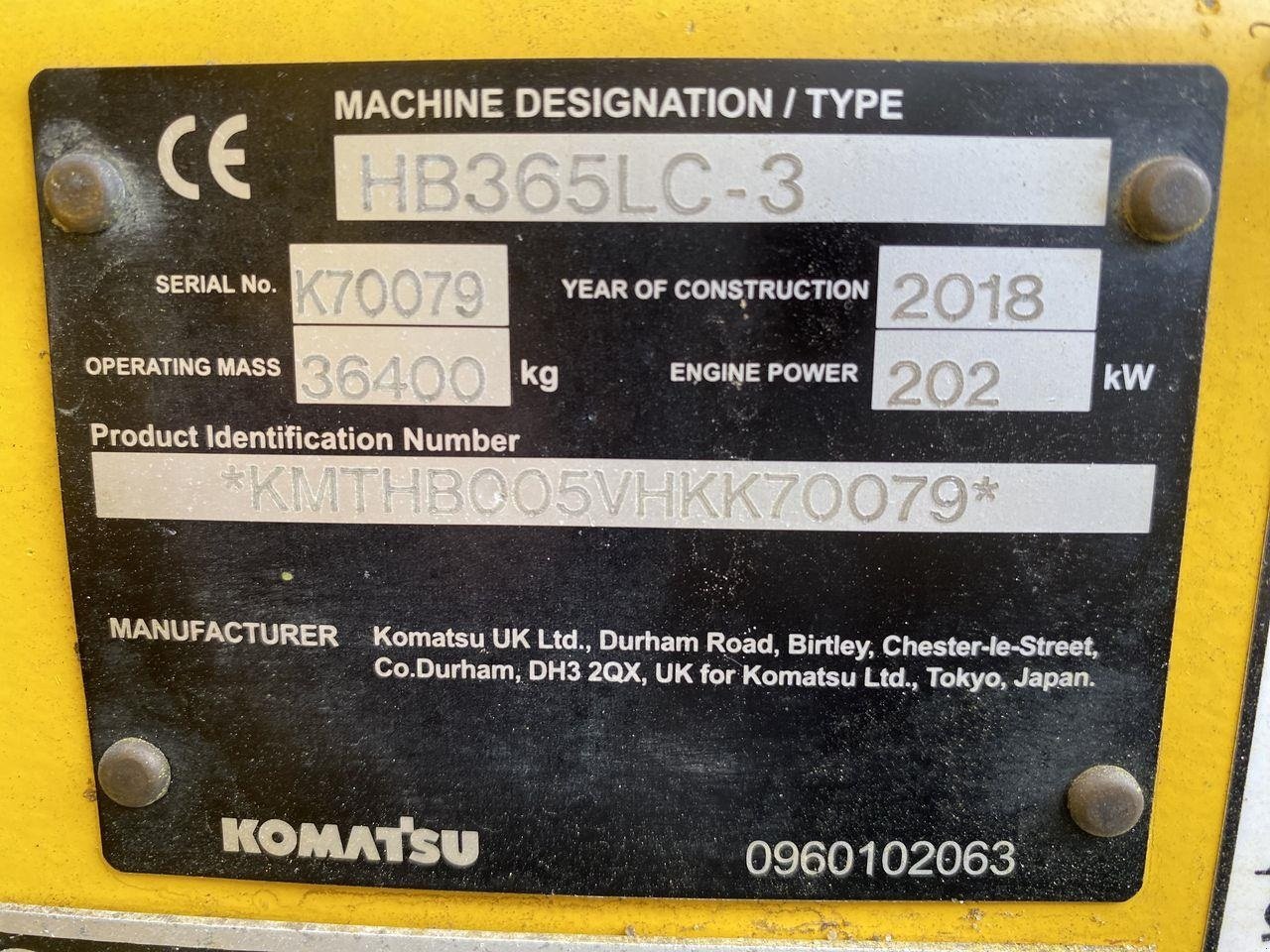 Bagger typu Komatsu HB365LC-3, Gebrauchtmaschine v Skive (Obrázek 11)