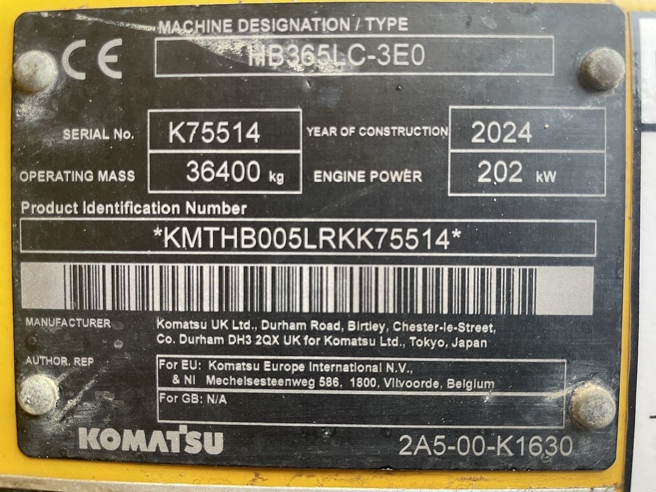 Bagger of the type Komatsu HB365LC-3EO, Gebrauchtmaschine in Skive (Picture 15)