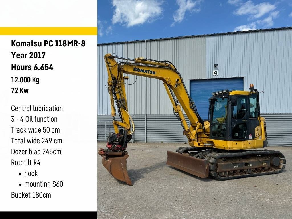 Bagger des Typs Komatsu PC 118 MR-8, Gebrauchtmaschine in Vojens (Bild 1)