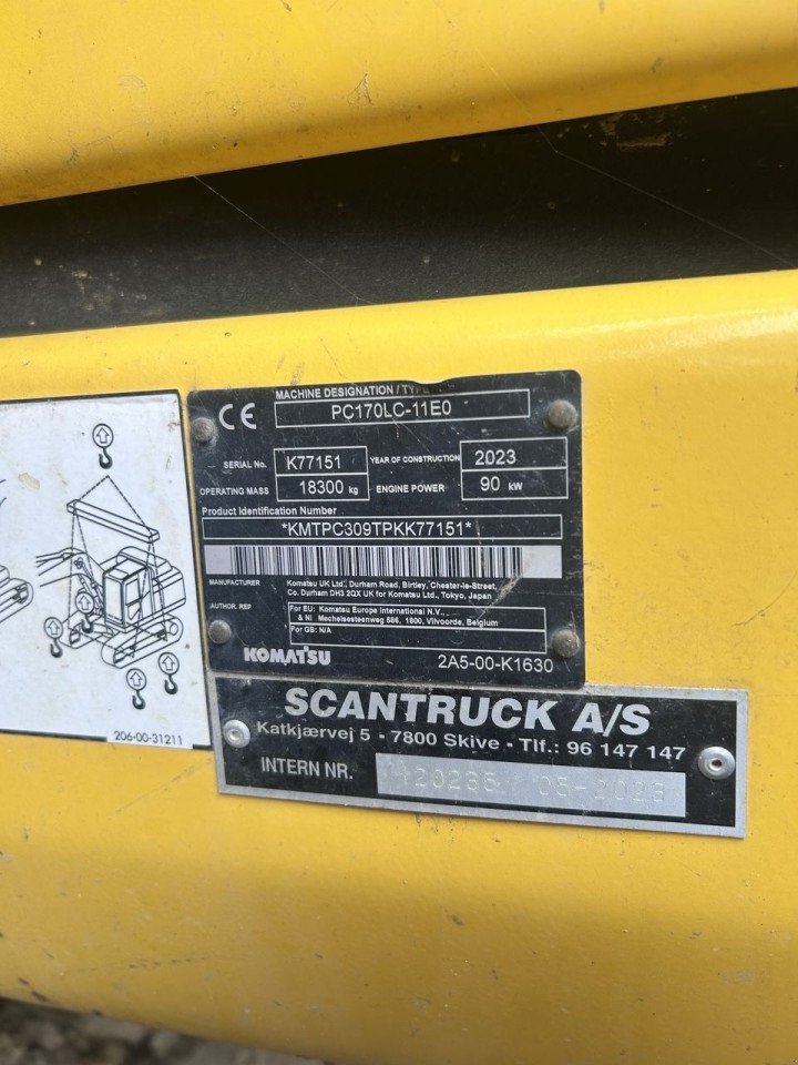 Bagger Türe ait Komatsu PC170LC-11EO, Gebrauchtmaschine içinde Skive (resim 12)