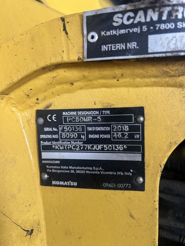 Bagger типа Komatsu PC80MR-5, Gebrauchtmaschine в Skive (Фотография 5)