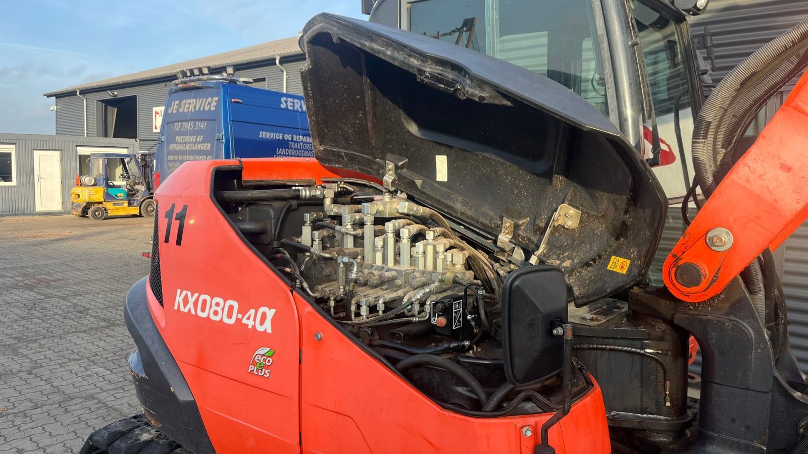 Bagger des Typs Kubota KX080-4 Engcon rotortilt og centralsmørring, Gebrauchtmaschine in Rønnede (Bild 15)