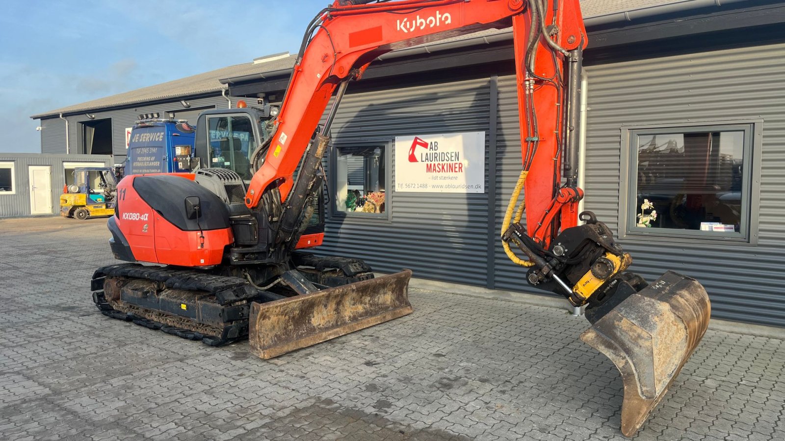 Bagger des Typs Kubota KX080-4 Engcon rotortilt og centralsmørring, Gebrauchtmaschine in Rønnede (Bild 2)