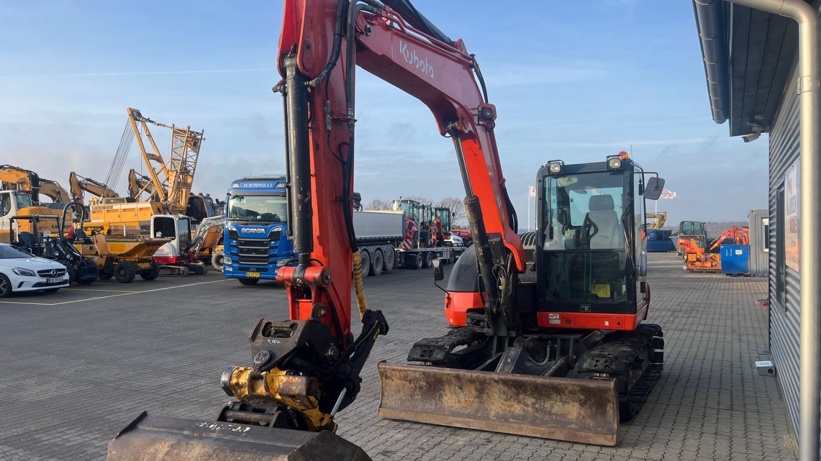 Bagger des Typs Kubota KX080-4 Engcon rotortilt og centralsmørring, Gebrauchtmaschine in Rønnede (Bild 5)