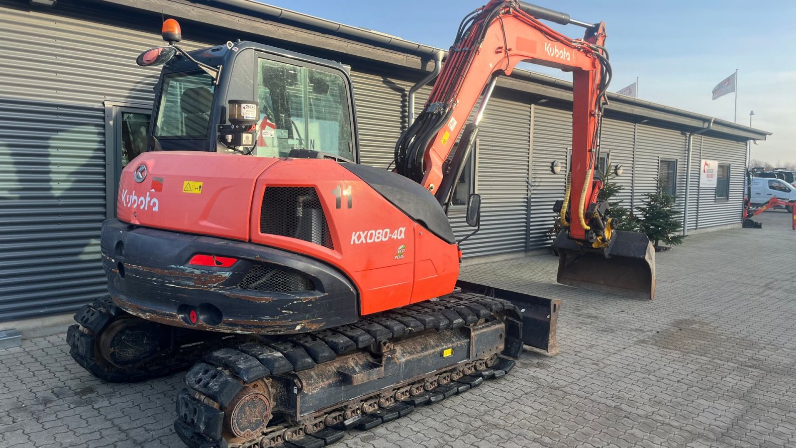 Bagger des Typs Kubota KX080-4 Engcon rotortilt og centralsmørring, Gebrauchtmaschine in Rønnede (Bild 12)