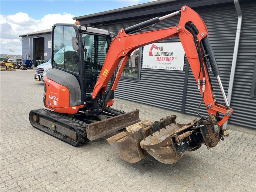 Bagger des Typs Kubota U 27-4 kipbar planerskovl og 3 graveskovle, Gebrauchtmaschine in Rønnede (Bild 2)