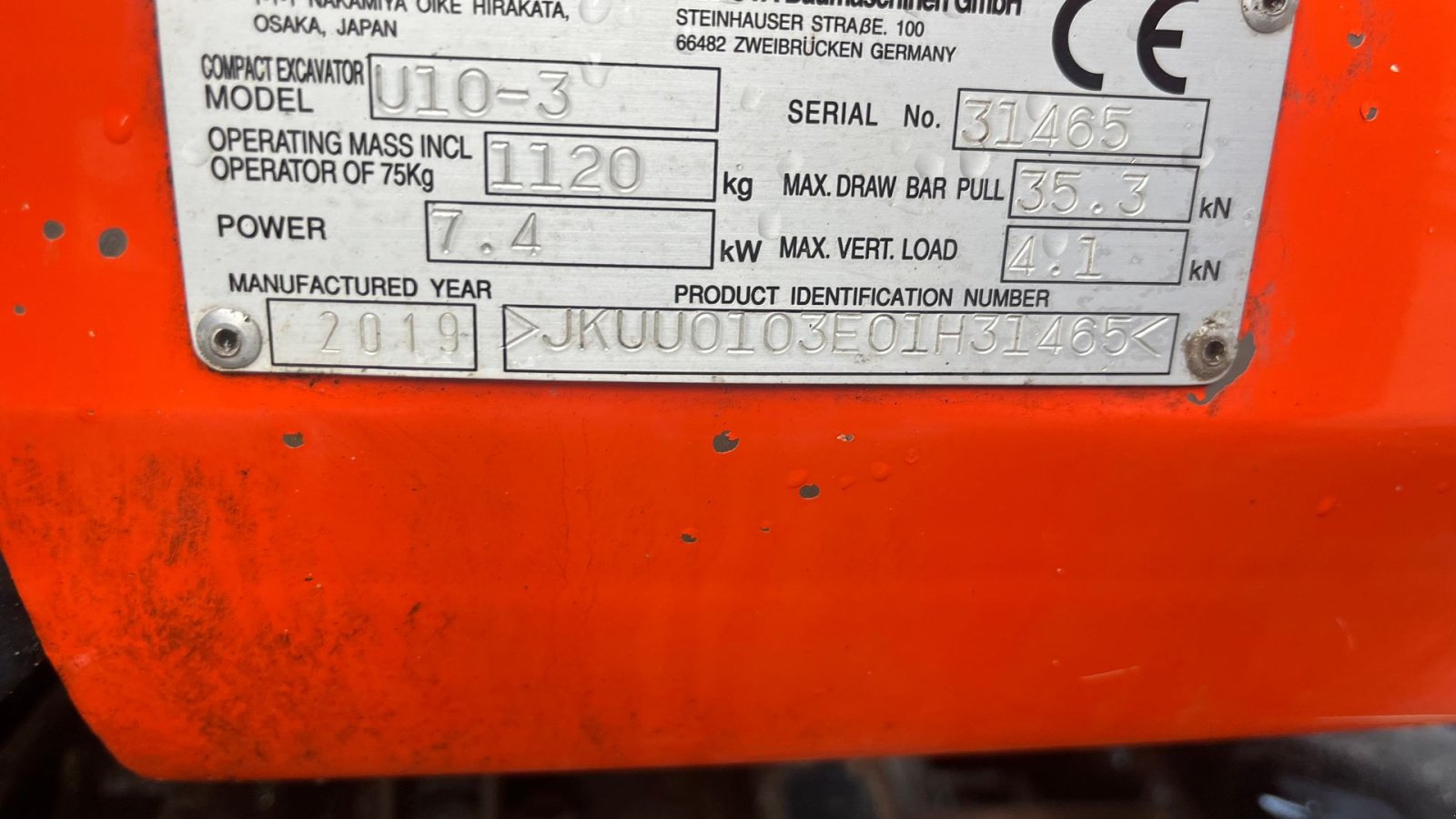 Bagger a típus Kubota U10-3 SL Med udskudsarm kun kørt 916, Gebrauchtmaschine ekkor: Rønnede (Kép 7)