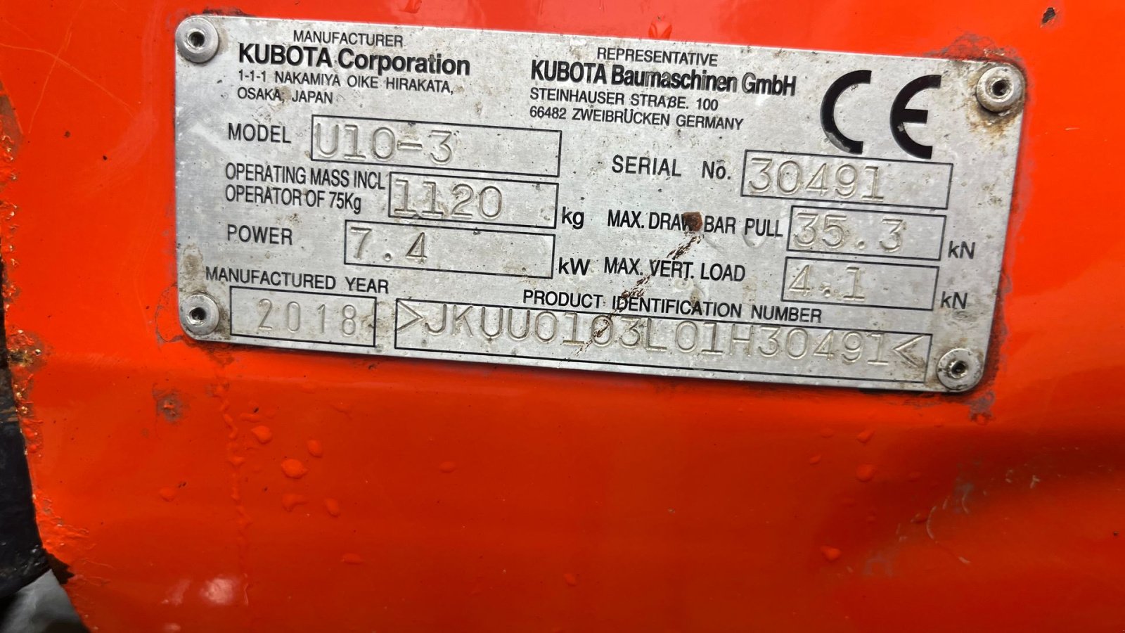 Bagger of the type Kubota U10-3 SL med udskudsarm, Gebrauchtmaschine in Rønnede (Picture 9)