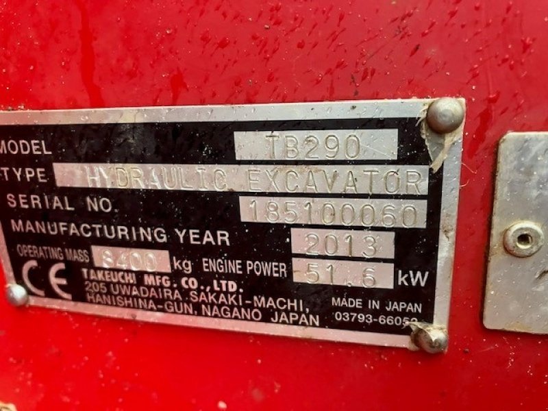 Bagger of the type Takeuchi TB 290, Gebrauchtmaschine in Børkop (Picture 6)