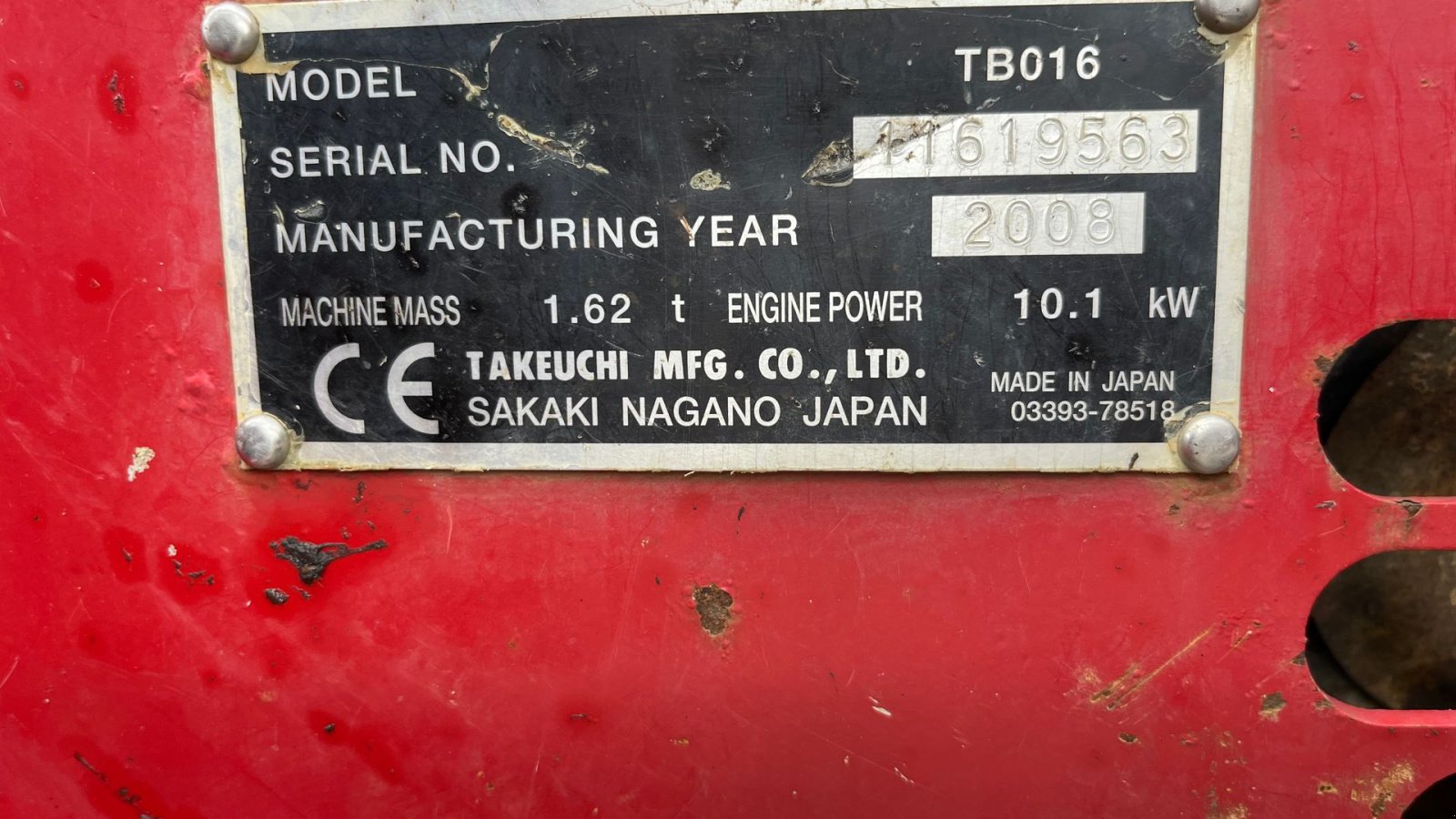 Bagger des Typs Takeuchi TB016 Tilt fæste, hydraulisk skovl fæste fin stand, Gebrauchtmaschine in Rønnede (Bild 8)