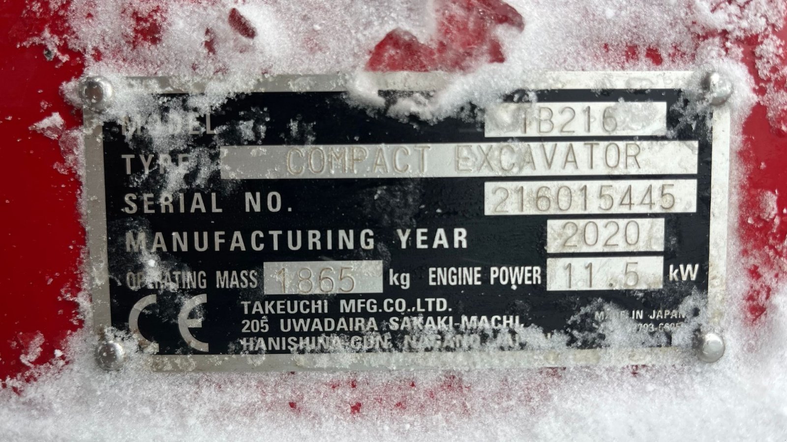 Bagger tip Takeuchi TB216 Tiltfæste med hydraulisk, Gebrauchtmaschine in Rønnede (Poză 16)