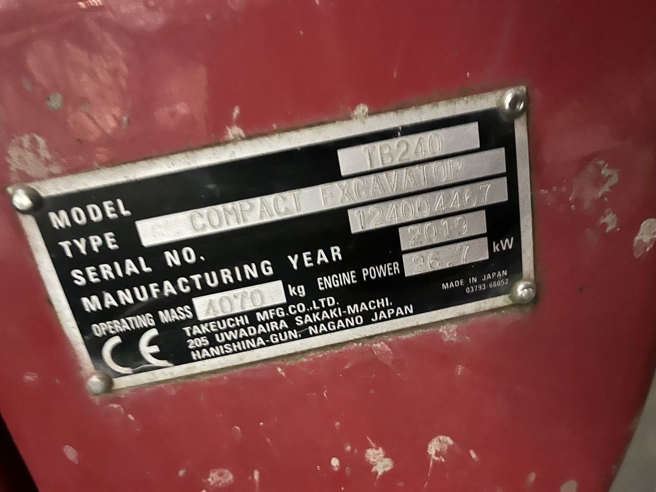 Bagger del tipo Takeuchi TB240, Gebrauchtmaschine In Skive (Immagine 12)