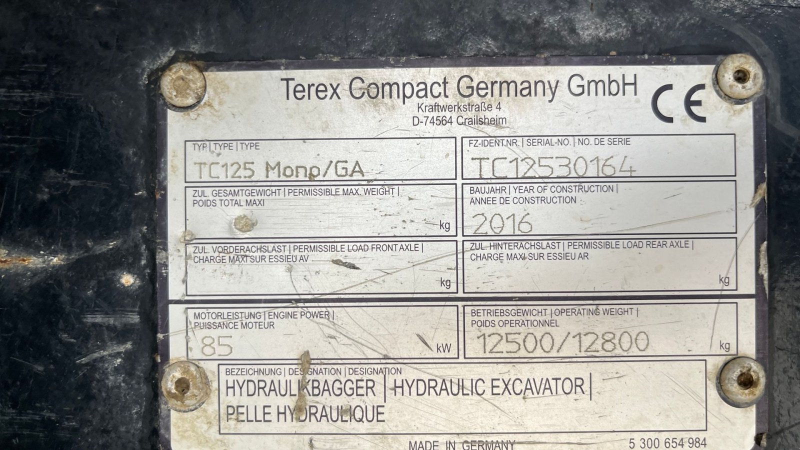 Bagger of the type Terex TC125 Rotortilt kun kørt 2900timer, Gebrauchtmaschine in Rønnede (Picture 3)