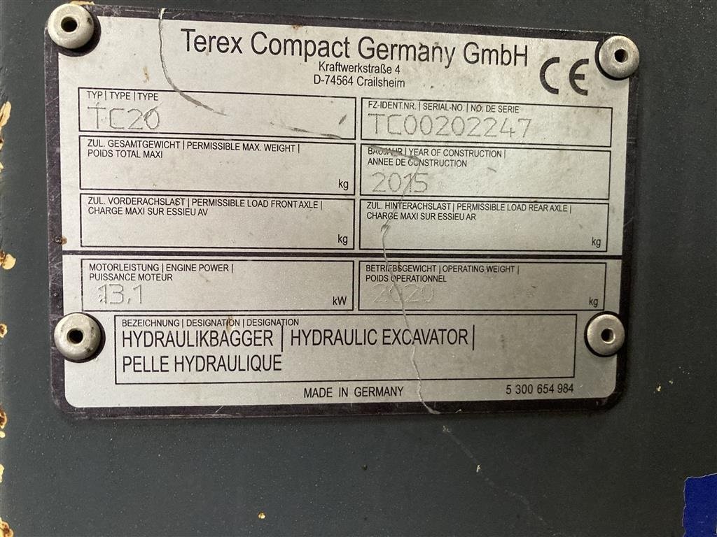 Bagger tipa Terex TC20, Gebrauchtmaschine u Roslev (Slika 21)