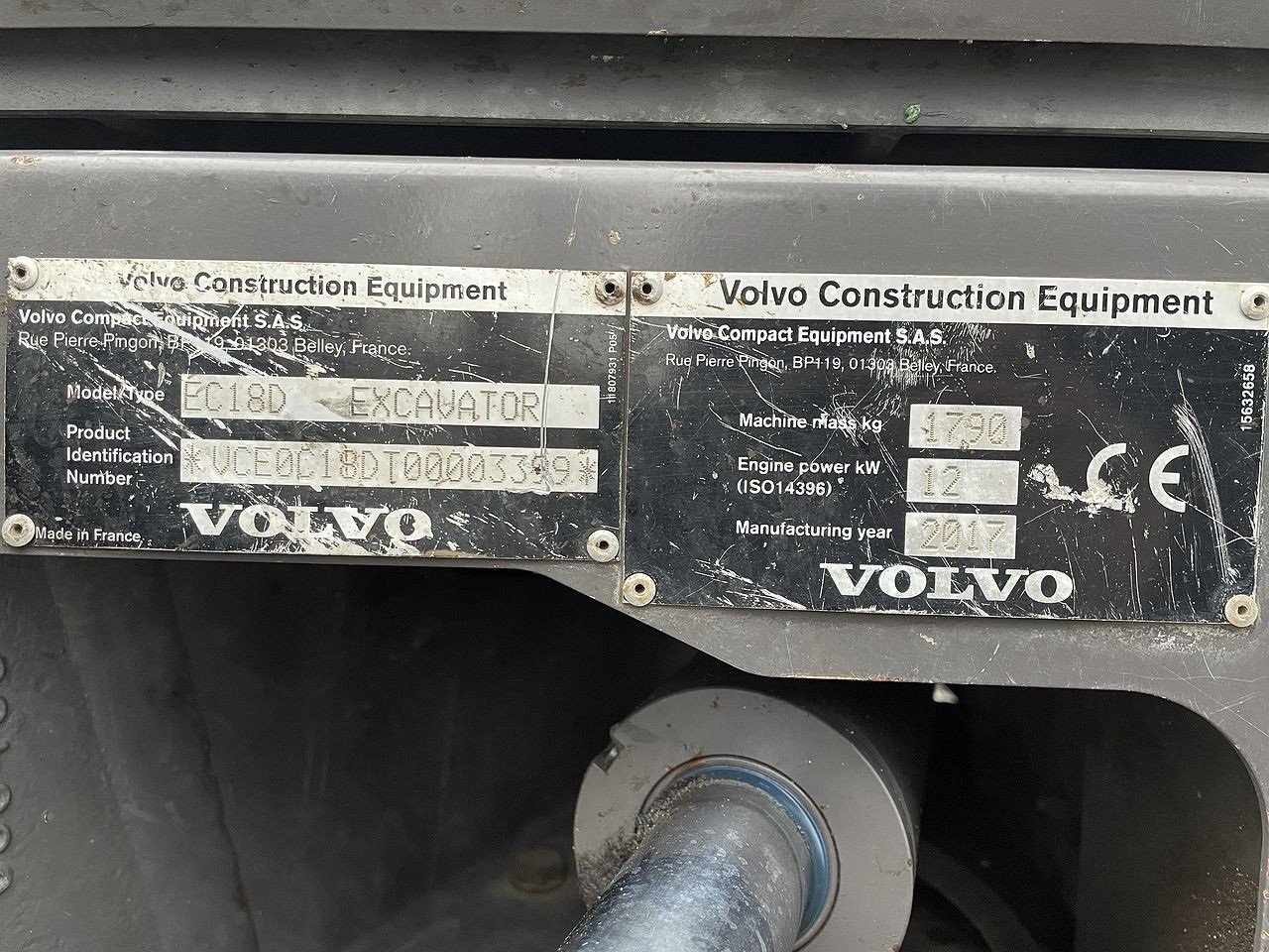 Bagger del tipo Volvo EC18D, Gebrauchtmaschine en Skive (Imagen 12)