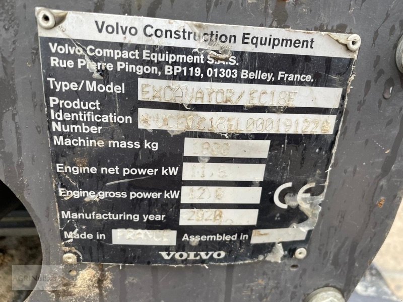 Bagger des Typs Volvo EC18E, Gebrauchtmaschine in Prenzlau (Bild 28)