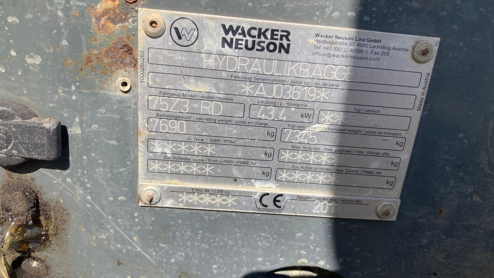 Bagger del tipo Wacker Neuson 75z3, Gebrauchtmaschine en Skive (Imagen 8)