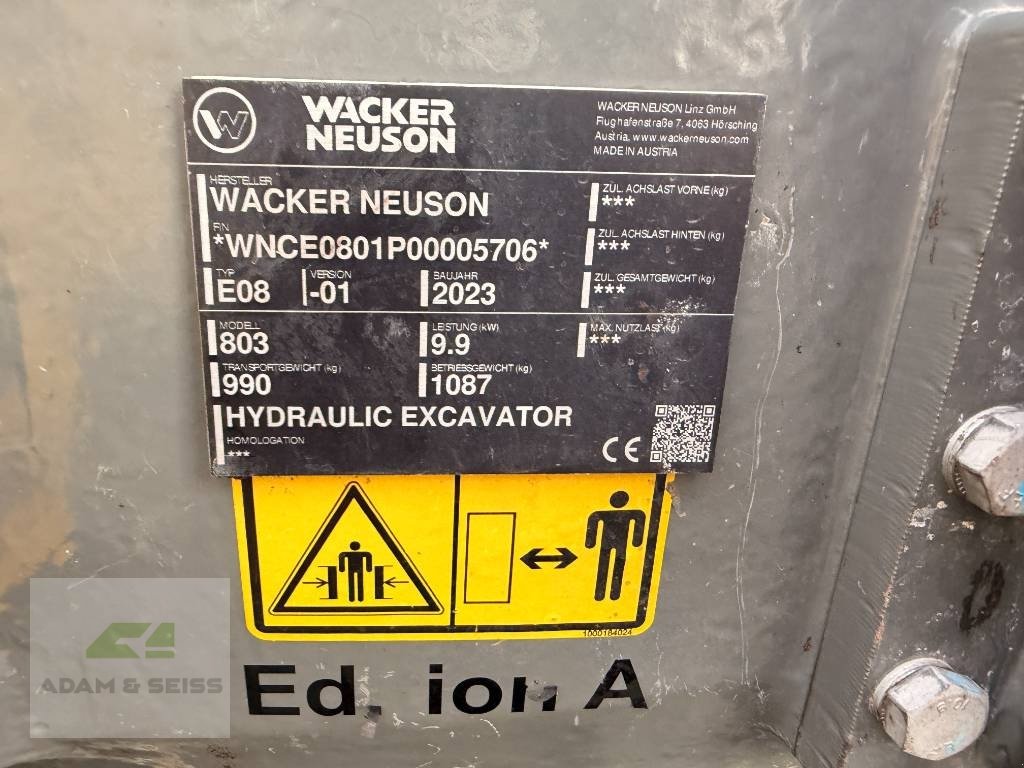 Bagger του τύπου Wacker Neuson 803, Gebrauchtmaschine σε Neudrossenfeld (Φωτογραφία 22)