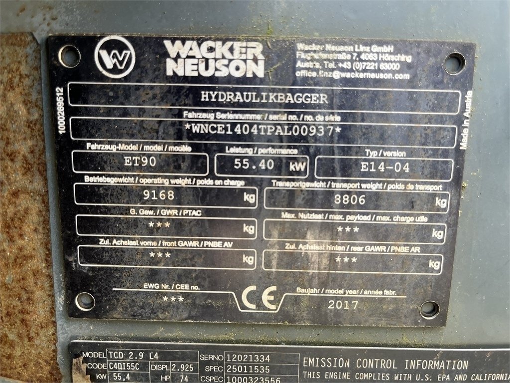 Bagger of the type Wacker Neuson ET 90, Gebrauchtmaschine in Vojens (Picture 14)