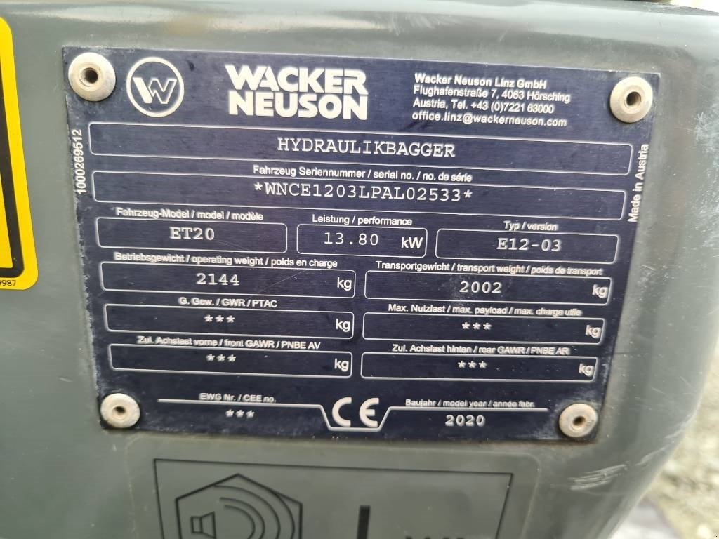 Bagger του τύπου Wacker Neuson ET20, Gebrauchtmaschine σε Neudrossenfeld (Φωτογραφία 24)