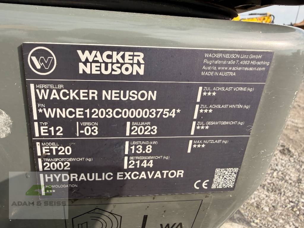 Bagger типа Wacker Neuson ET20, Gebrauchtmaschine в Neudrossenfeld (Фотография 24)
