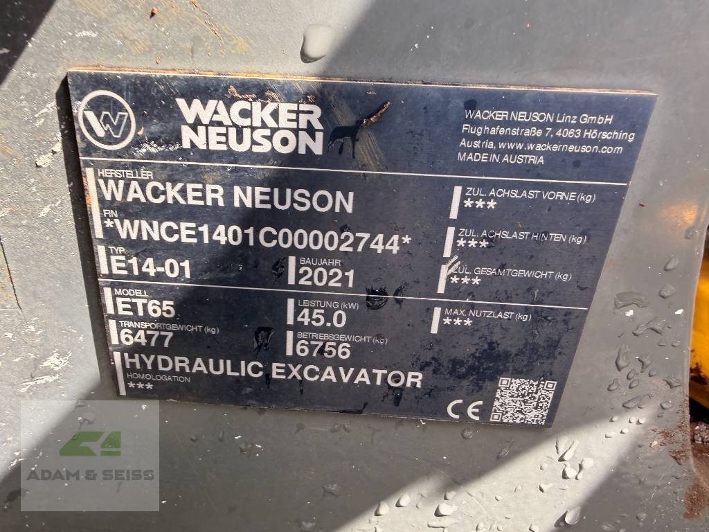 Bagger du type Wacker Neuson ET65, Gebrauchtmaschine en Neudrossenfeld (Photo 25)