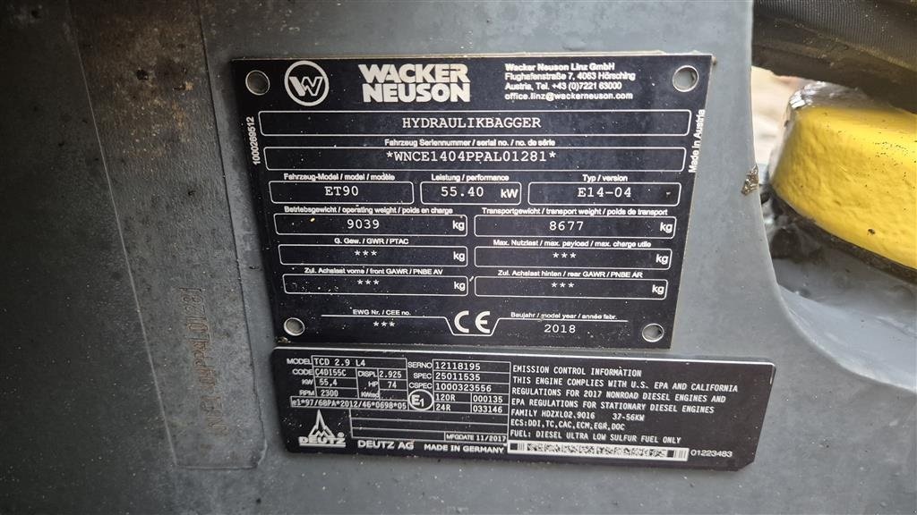 Bagger типа Wacker Neuson ET90 Rototilt, Gebrauchtmaschine в Randers (Фотография 13)